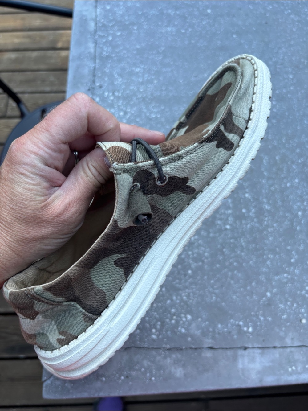 Hey Dude Women's Wendy Camouflage Slip-On Moccasins - Tan/Green - Picture 10 of 10